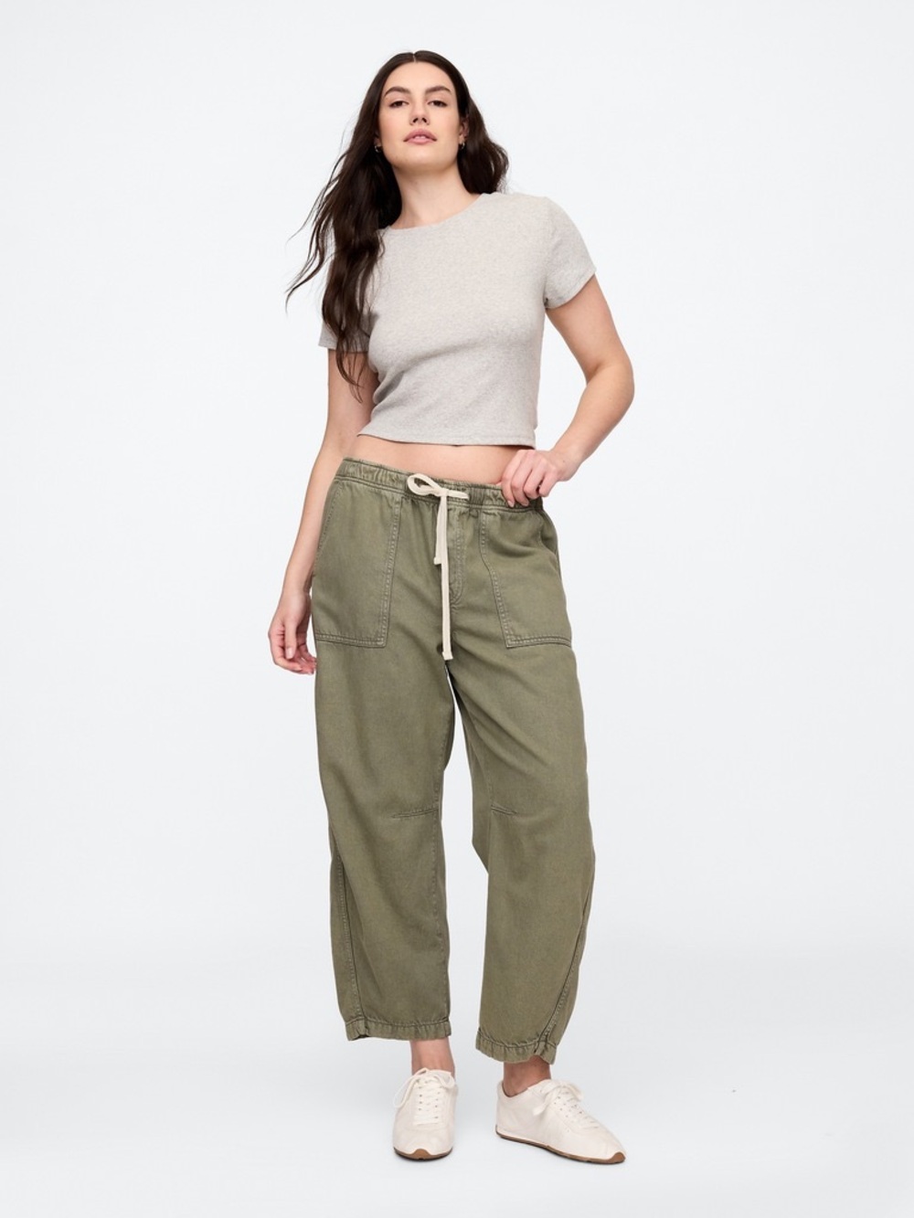 GAP Olive Drawstring Utility Joggers